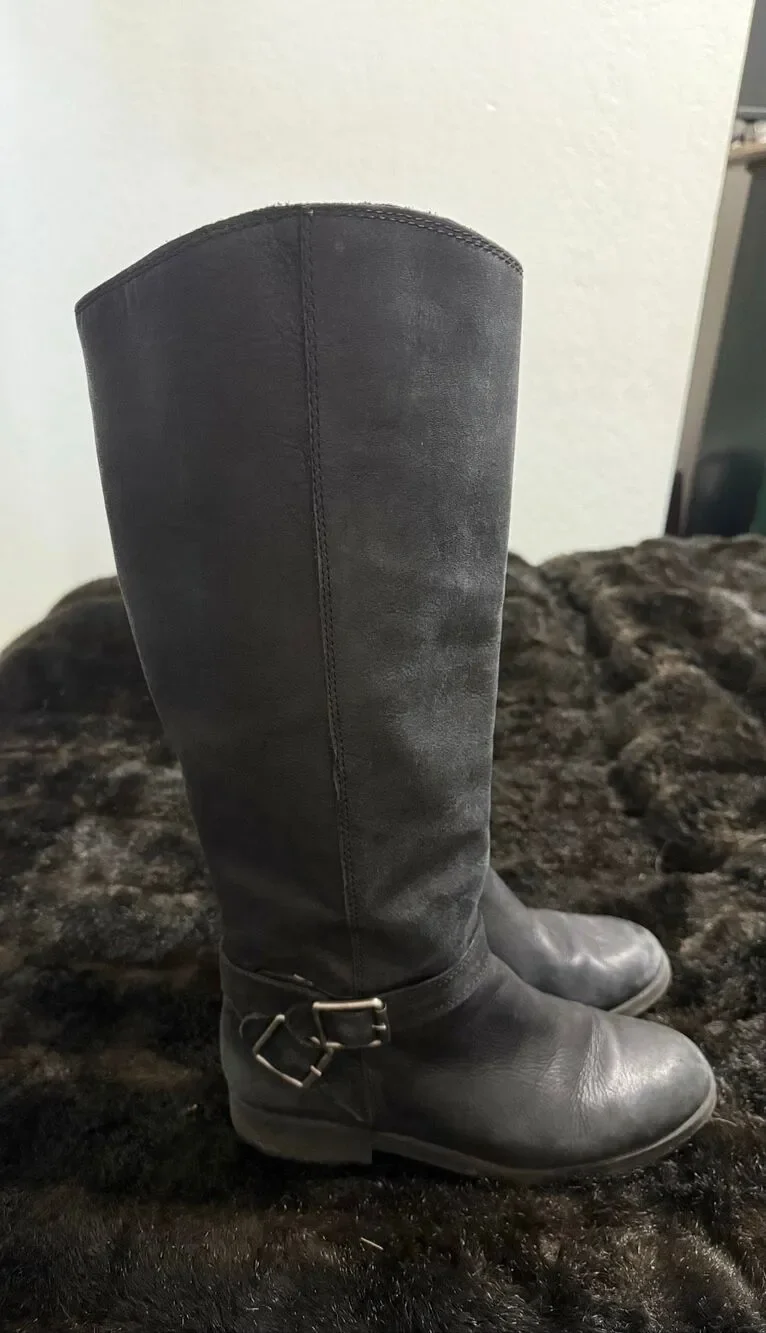 Lucky brand Hamila Riding Boots tall black equestrian moto 9